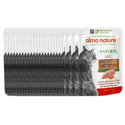 Almo Nature Hfc Natural Sensitive krewetki, kurczak w bulionie 55 g × 24