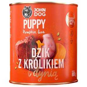 John Dog Pumpkin Line dzik, królik puppy 800 g