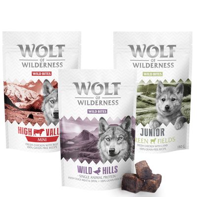 Wolf of Wilderness Wild Bites jagnięcina, kaczka, kurczak 180 g × 3