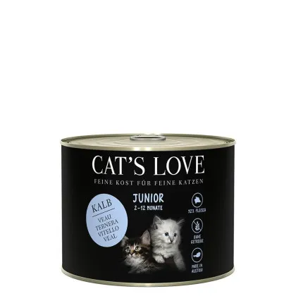 CAT'S LOVE Junior cielęcina z olejem z łososia kitten 200 g