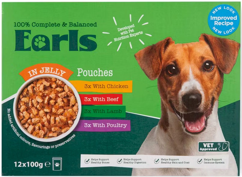 Earls drób, jagnięcina, kurczak, wołowina adult 100 g × 12