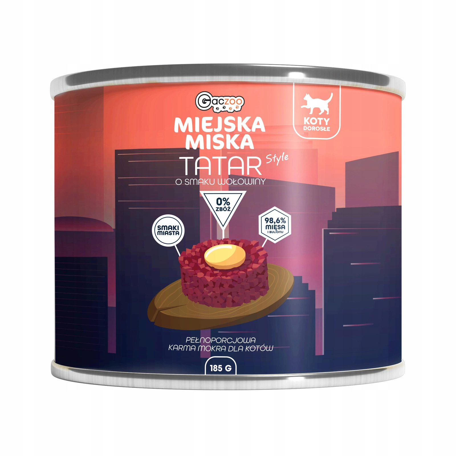 Gaczoo Miejska Miska wołowina adult 185 g