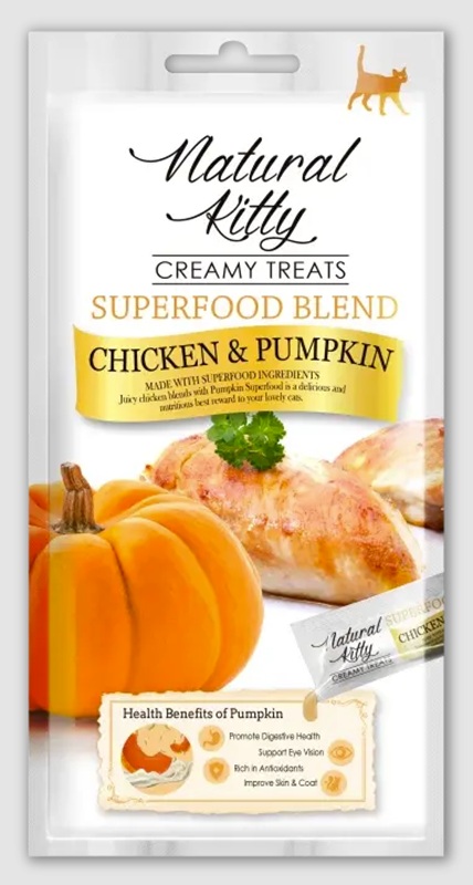 Natural Kitty Creamy Treats kurczak z dynią krem 12 g × 4