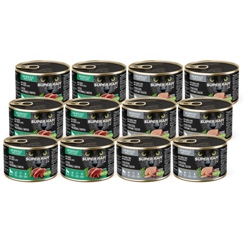 Rafi Super Rafi Sterilised mix smaków pasztet 185 g × 12