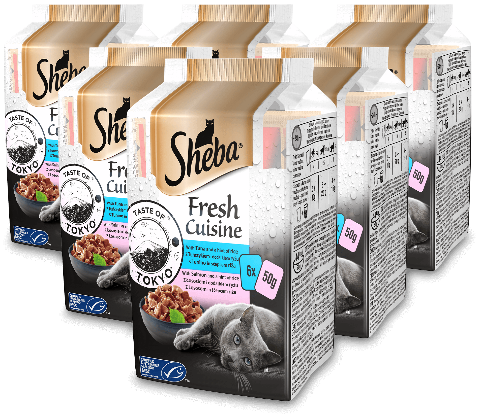 Sheba Fresh Cuisine mix smaków w sosie adult 50 g × 6