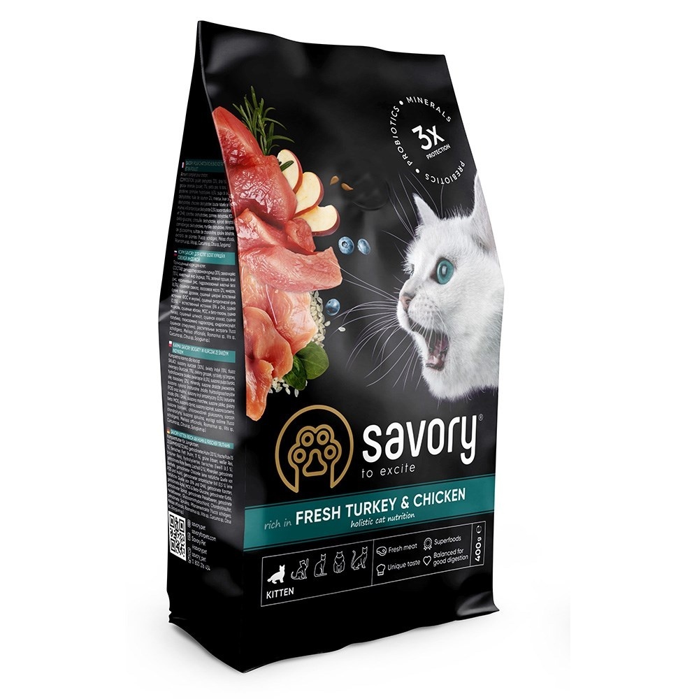 Savory indyk, kurczak kitten 400 g