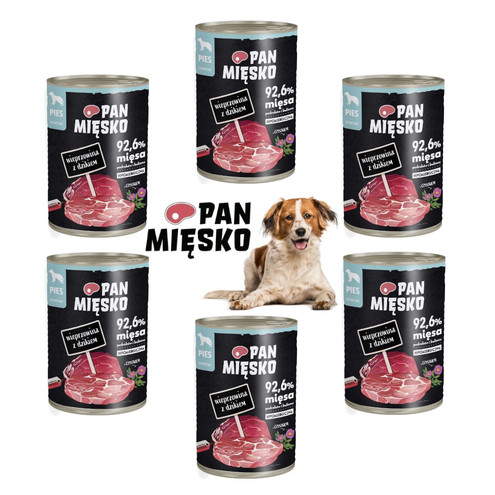 Pan Mięsko dzik, wieprzowina adult 400 g × 6
