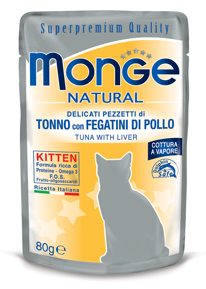 Monge Natural tuńczyk z wątróbką w galaretce kitten 80 g