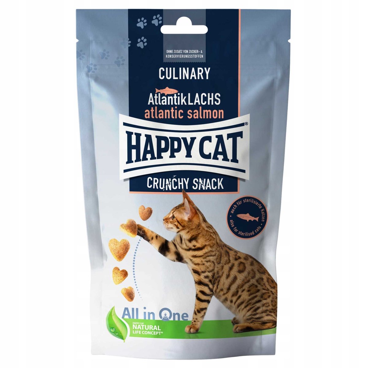 Happy Cat Crunchy Snack Sterilised łosoś z grochem adult 70 g