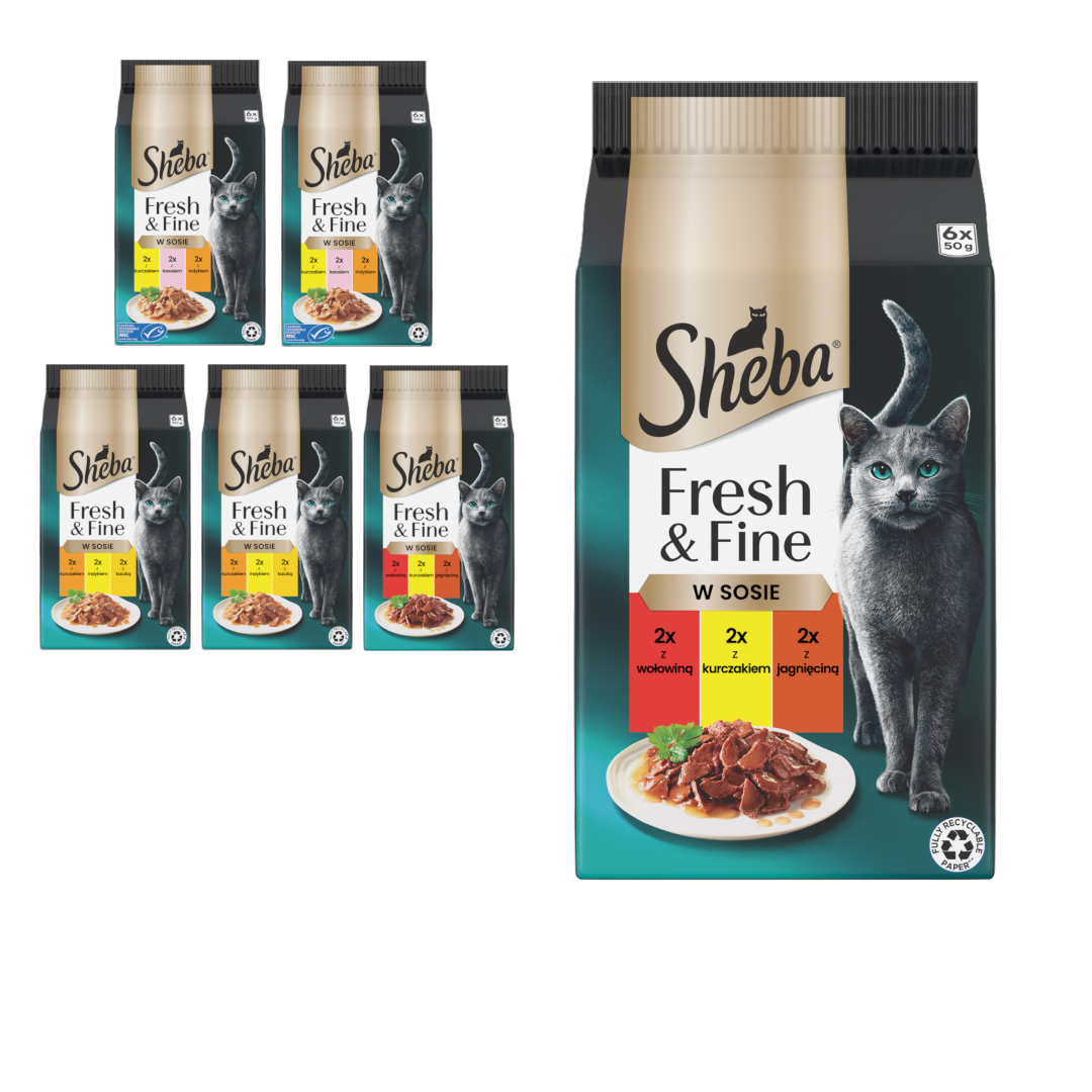 Sheba Fresh & Fine mix smaków w sosie 50 g × 36