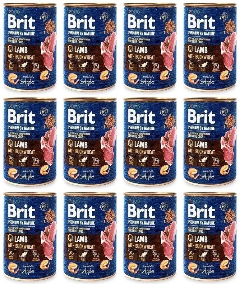 Brit Premium By Nature jagnięcina z gryką adult 400 g × 12