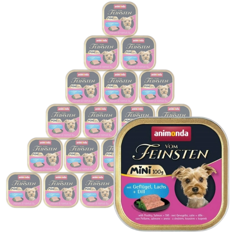 Animonda Vom Feinsten drób, łosoś adult małe rasy 100 g × 32