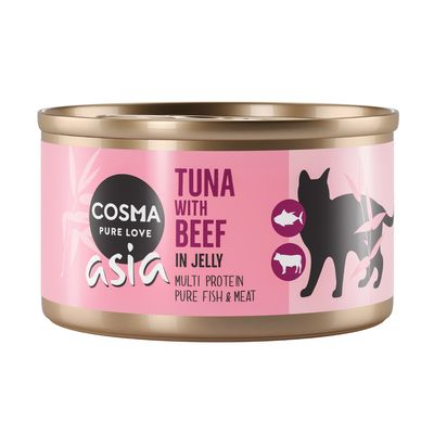 Cosma Asia Indoor tuńczyk, wołowina w galaretce 85 g × 6