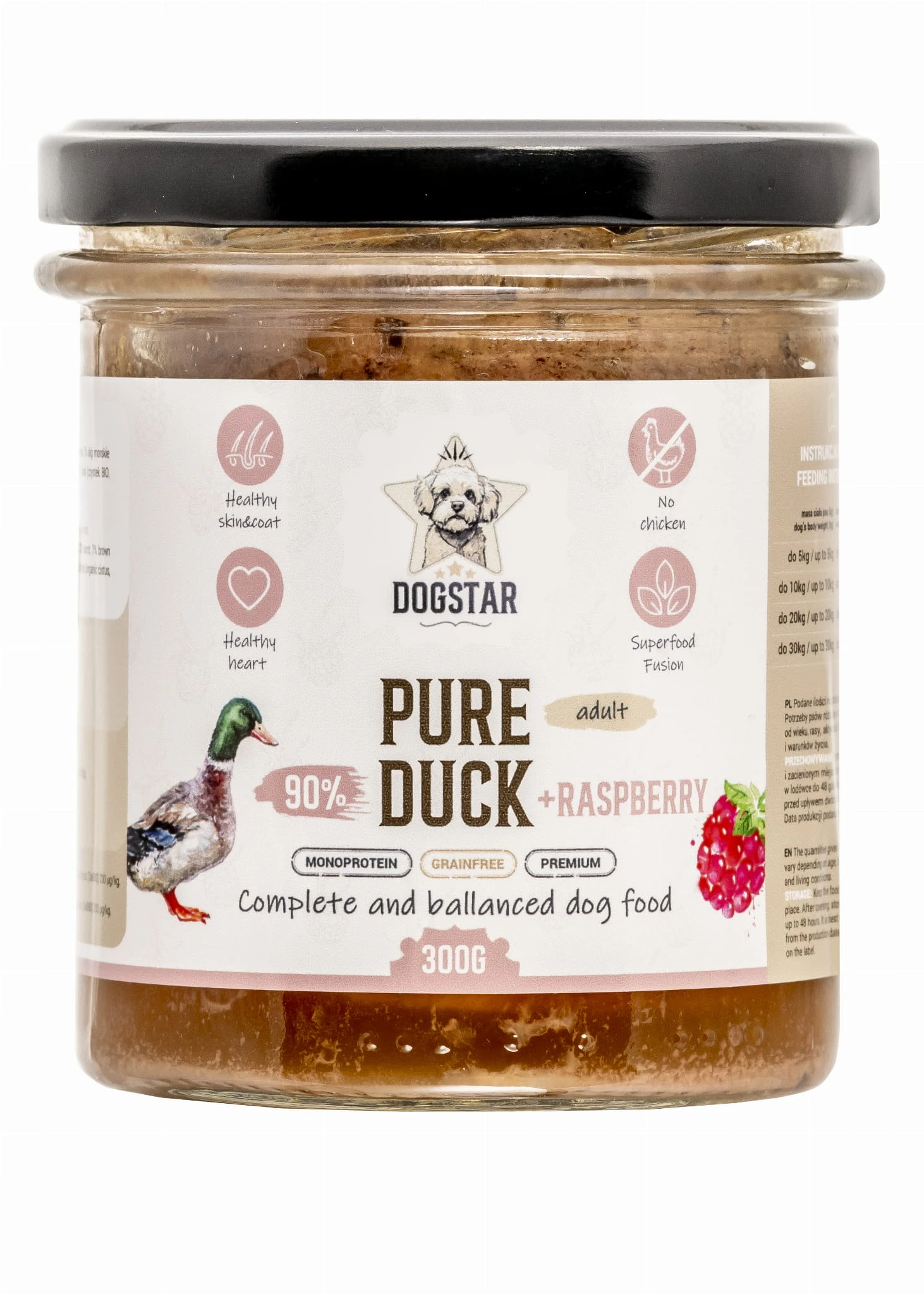 Dogstar Pure kaczka adult 300 g
