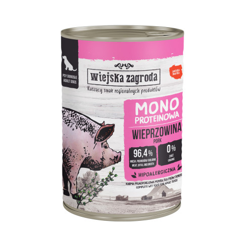 Wiejska Zagroda Mono wieprzowina adult 400 g
