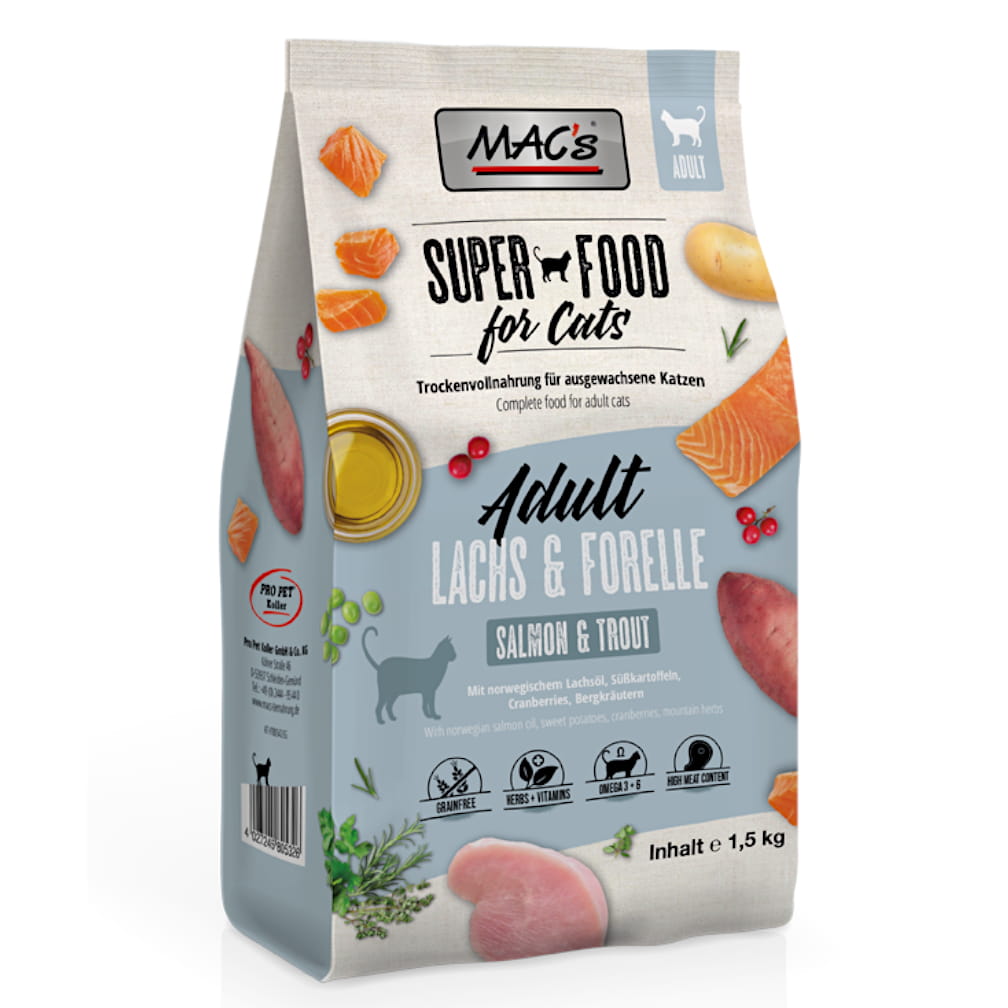 MAC's Superfood Sensitive pstrąg, łosoś adult 1,5 kg