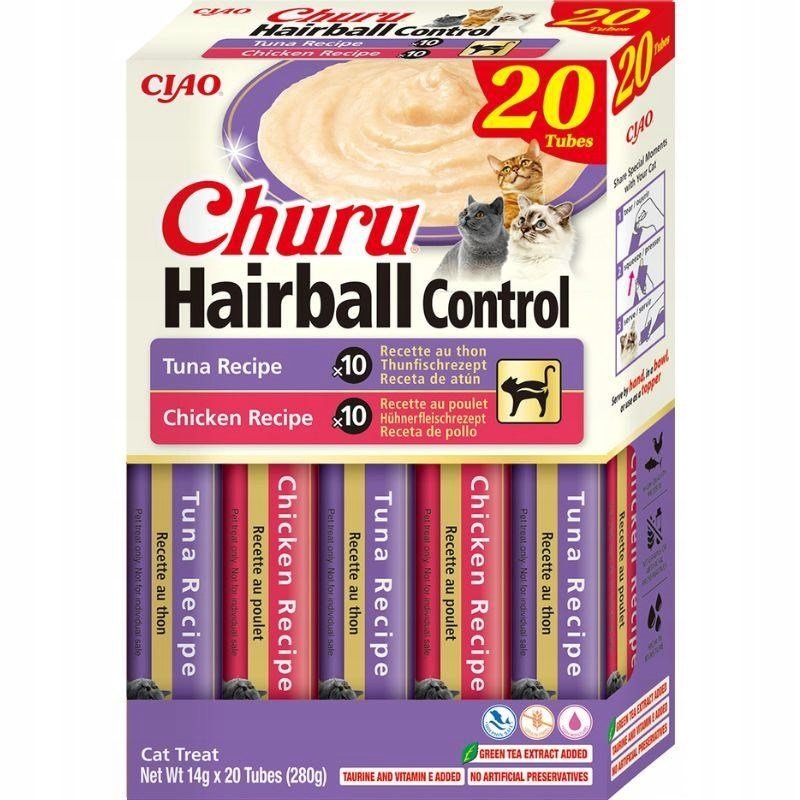 Inaba Churu Hairball mix smaków 14 g × 20