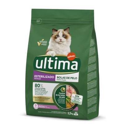 Ultima Cat Sterilised Hairball indyk adult 2,5 kg