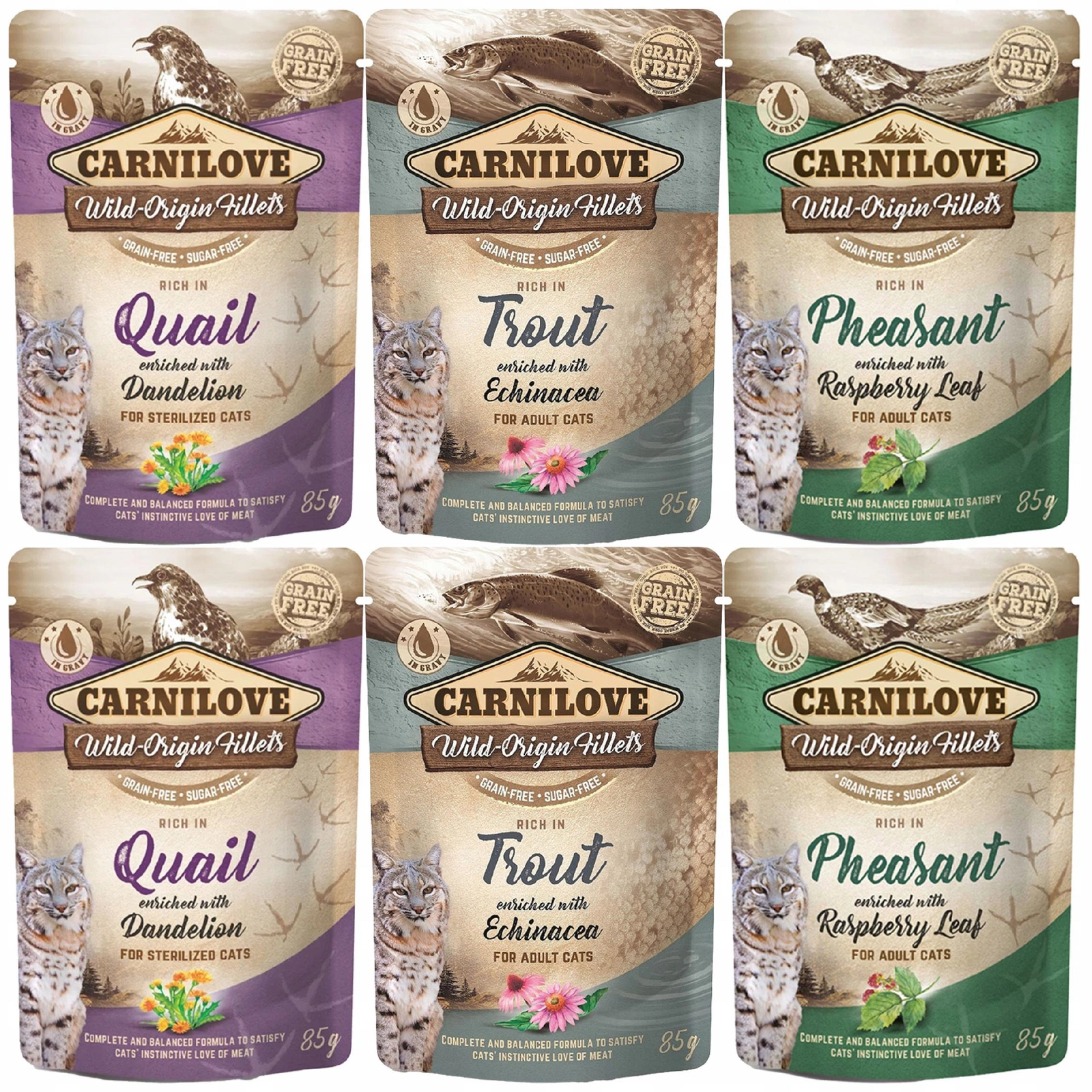 Carnilove Wild-Origin Fillets mix smaków w sosie 85 g × 6