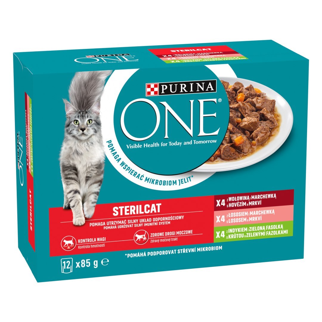 Purina ONE Sterilised mix smaków w sosie adult 85 g × 12