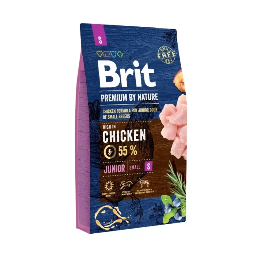 Brit By Nature kurczak junior małe rasy 8 kg