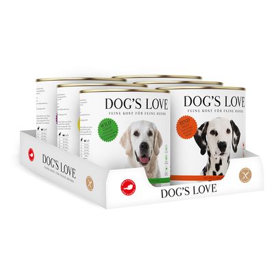 Dog's Love Classic dziczyzna, indyk, jagnięcina, kurczak, ryba, wołowina 800 g × 6