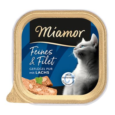Miamor Feines & Filet drób, łosoś pasztet 100 g × 32