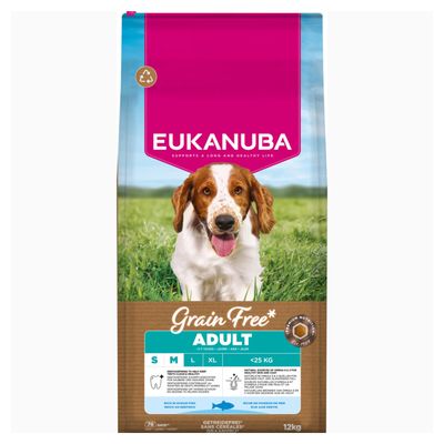 Eukanuba Grain Free ryby oceaniczne adult małe rasy, średnie rasy 12 kg