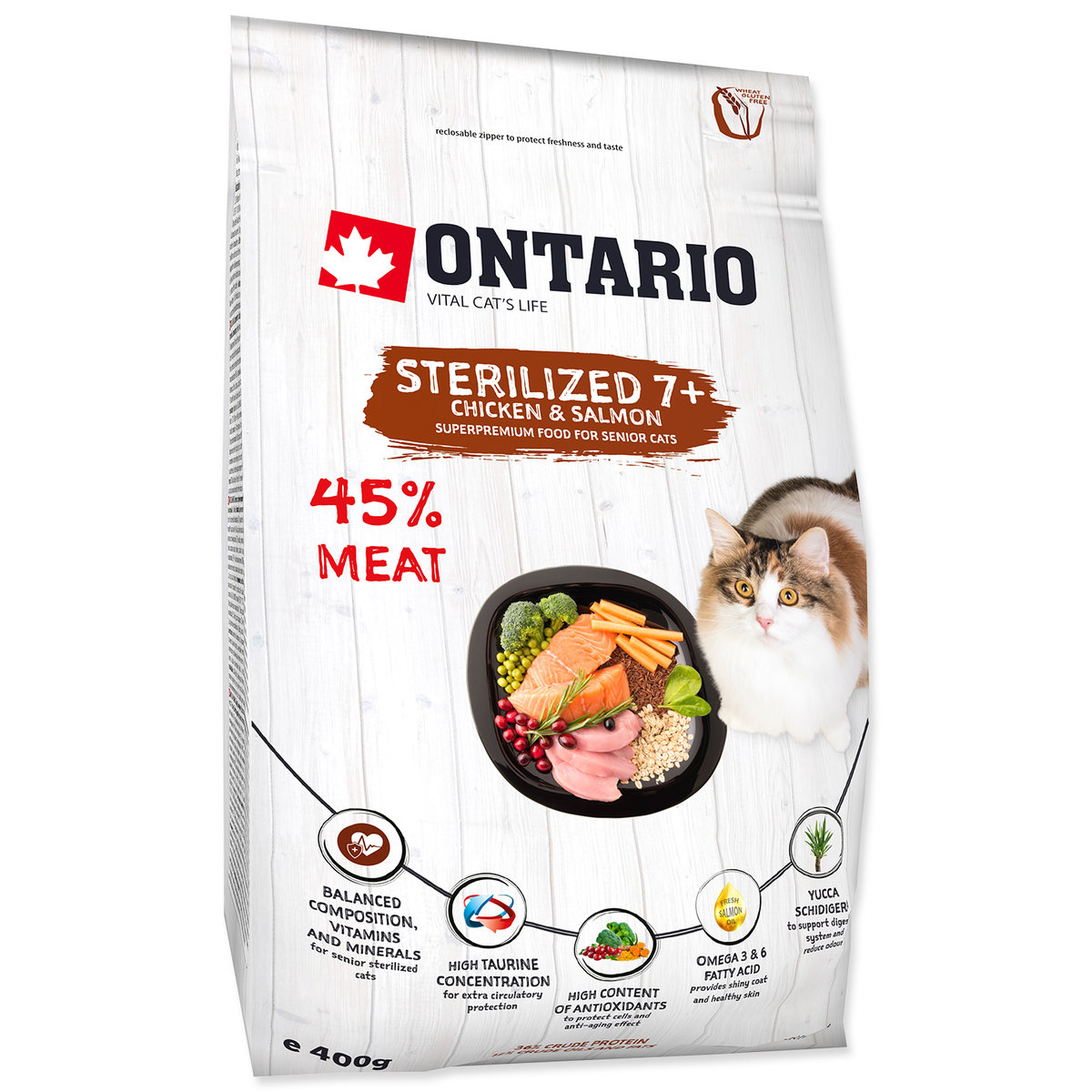 Ontario Sterilised kurczak senior 400 g
