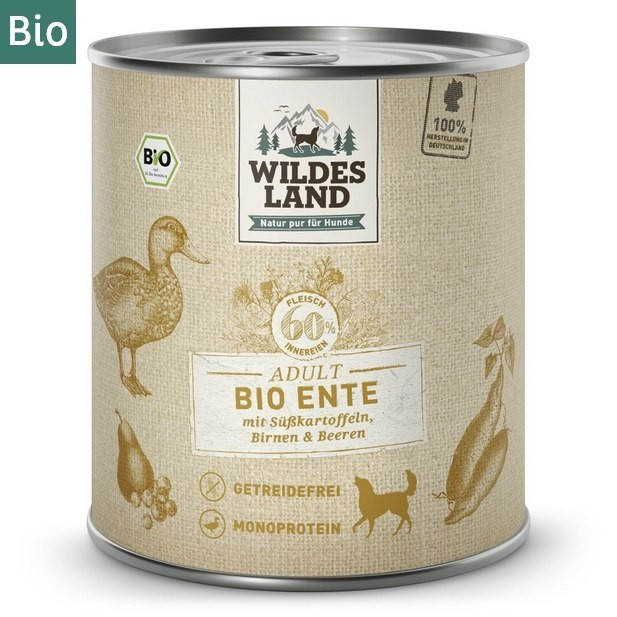 Wildes Land Dog Bio kaczka adult 800 g