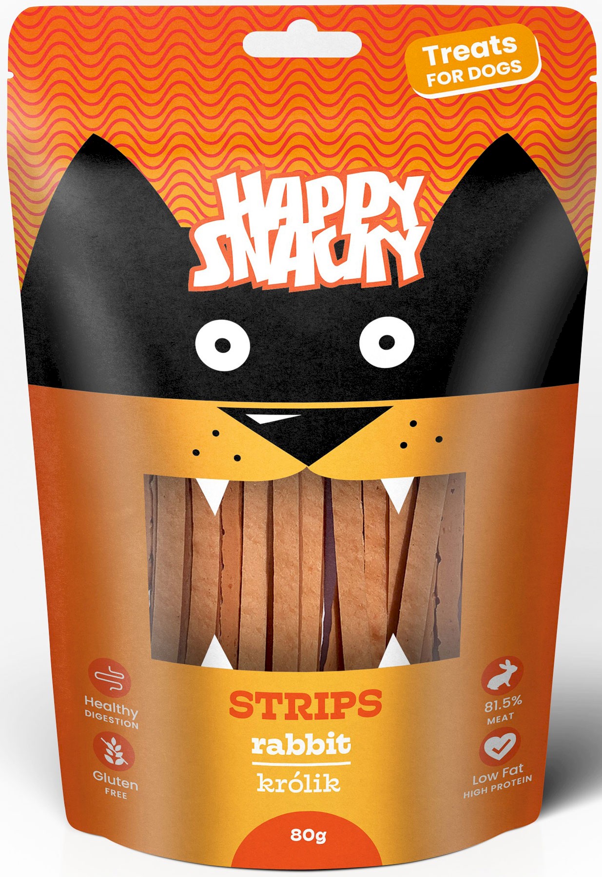 Happy Snacky Treats paski z królika 80 g
