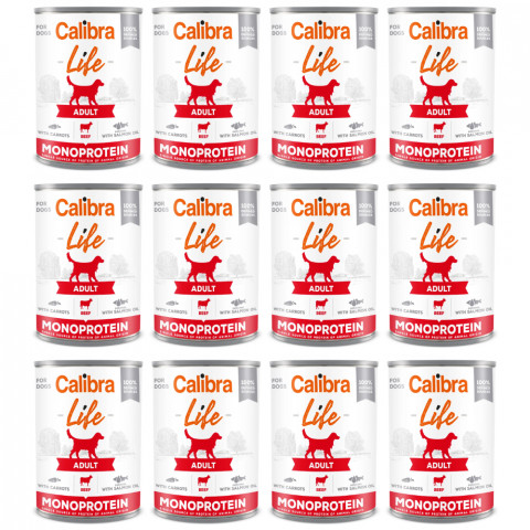 Calibra Dog Life wołowina adult 400 g × 12