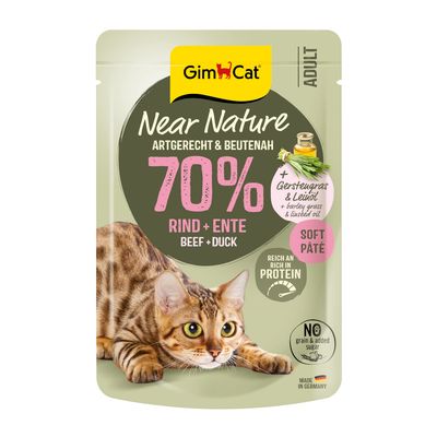 GimCat Near Nature kaczka, wołowina pasztet adult 85 g × 16