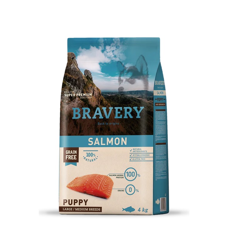 Bravery łosoś junior średnie rasy, duże rasy 12 kg