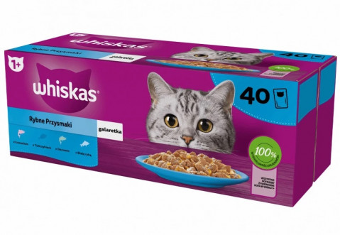 Whiskas Rybne Przysmaki mix smaków w galaretce adult 85 g × 40