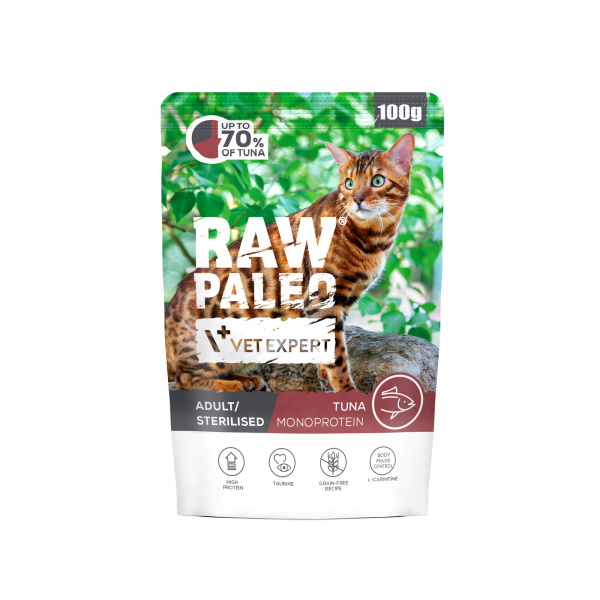 VetExpert Raw Paleo Sterilised tuńczyk adult 100 g