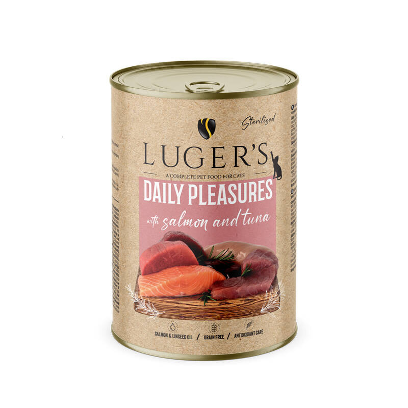Luger's Daily Pleasures Sterilised tuńczyk, łosoś w sosie 400 g