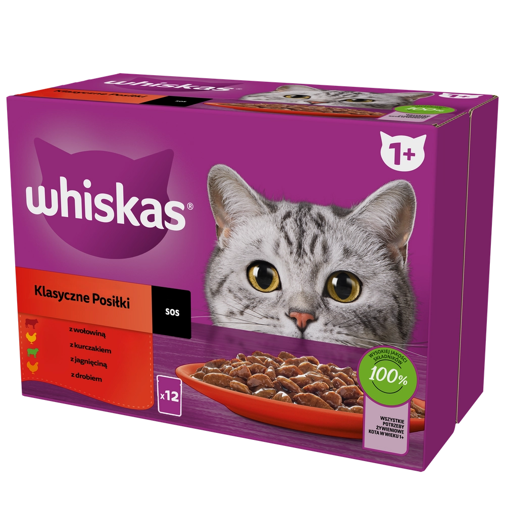 Whiskas mix smaków w sosie adult 85 g × 12