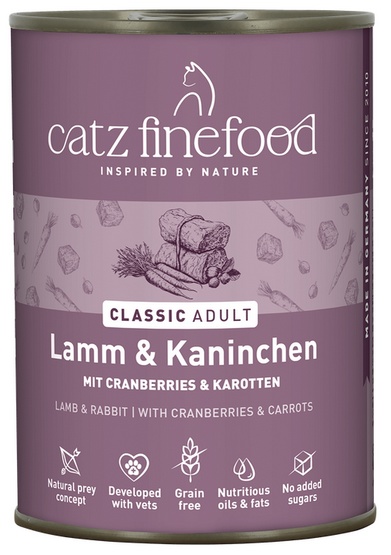 Catz Finefood Classic jagnięcina, królik kawałki adult 400 g