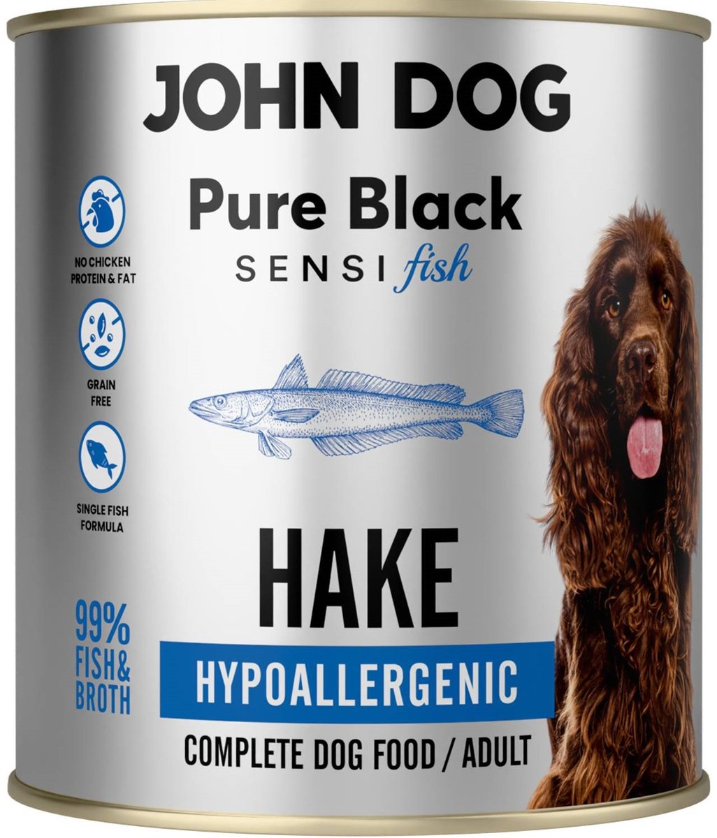 John Dog Pure Black Sensi morszczuk adult 800 g