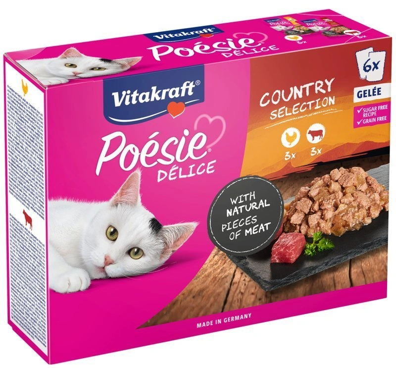 Vitakraft Poesie Delice kurczak, wołowina w galaretce 85 g × 6