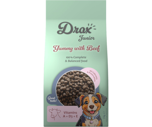 Drax Junior Dog wołowina z warzywami junior 3 kg