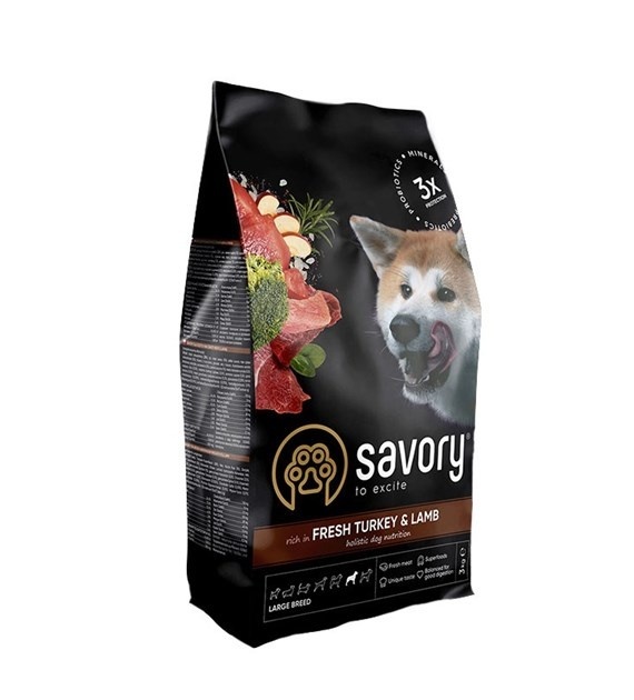 Savory indyk, jagnięcina adult duże rasy 3 kg