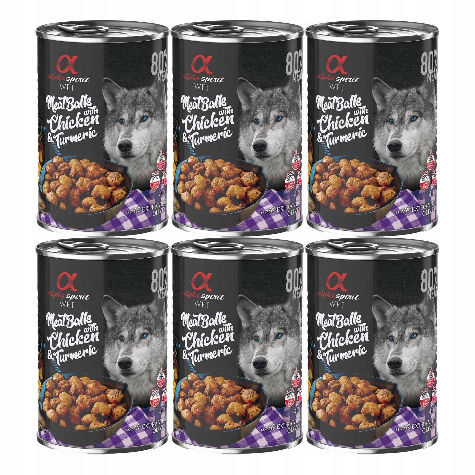 Alpha Spirit Meatballs kurczak bezzbożowe 6 x 400 g