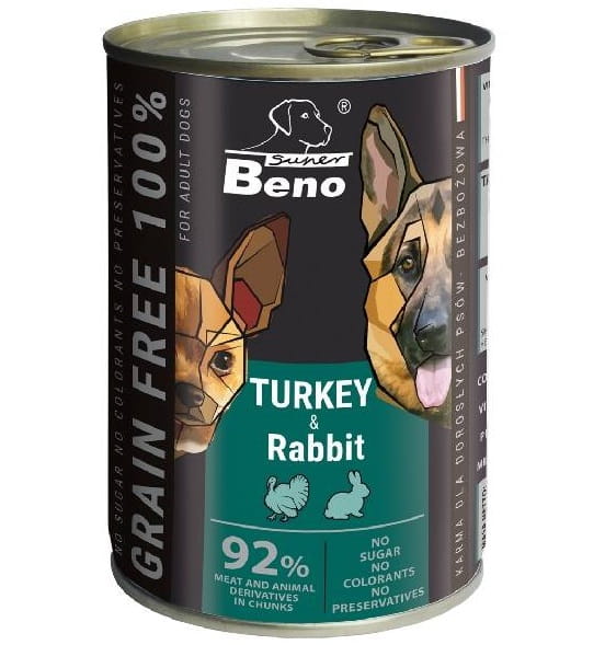 Super Beno indyk, królik adult 415 g