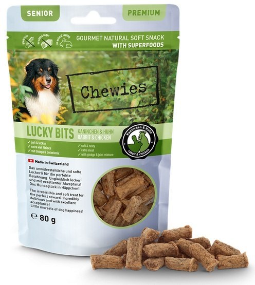 Chewies Lucky Bits królik, kurczak senior 80 g