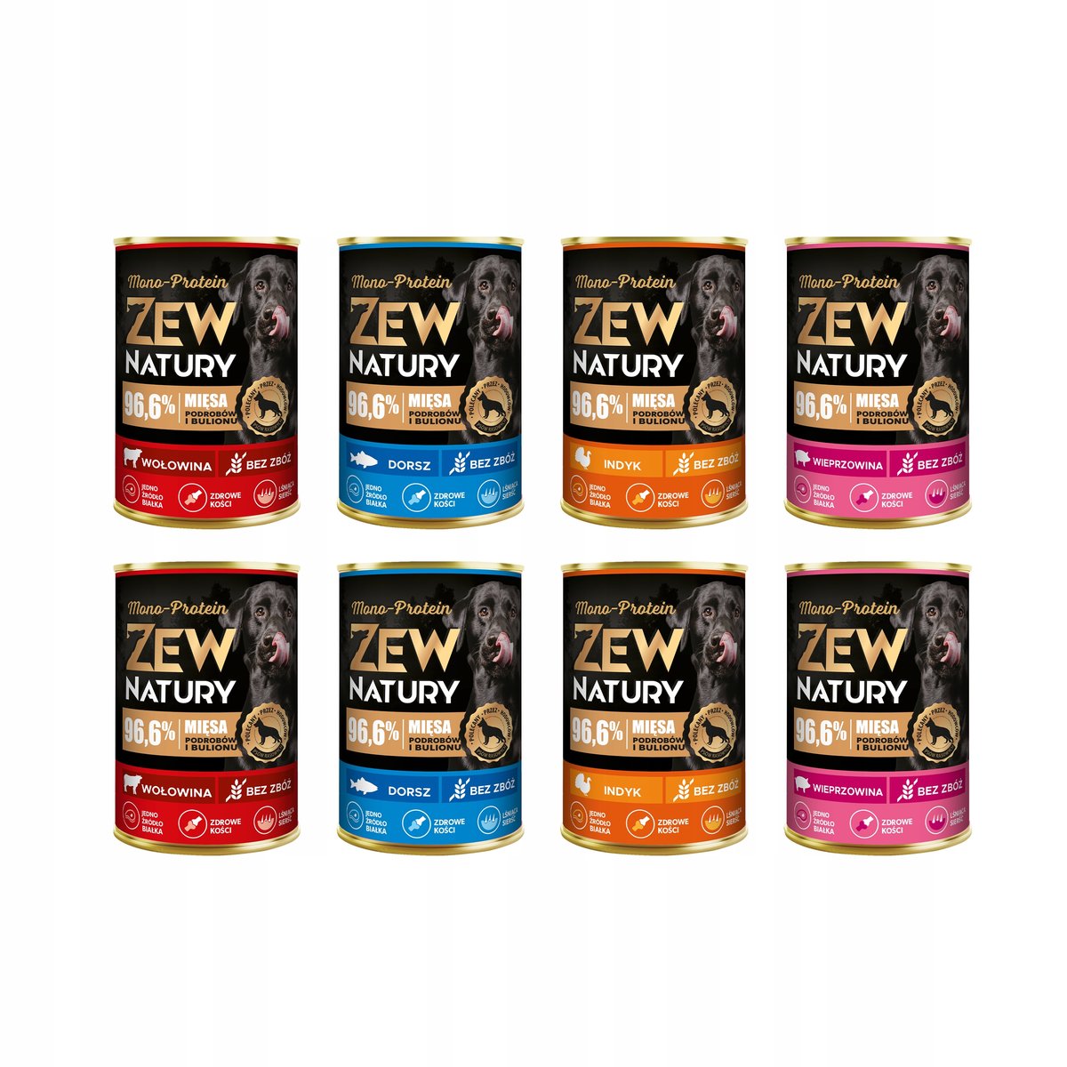 Zew Natury Mono-Protein dorsz, indyk, wieprzowina, wołowina 400 g × 10