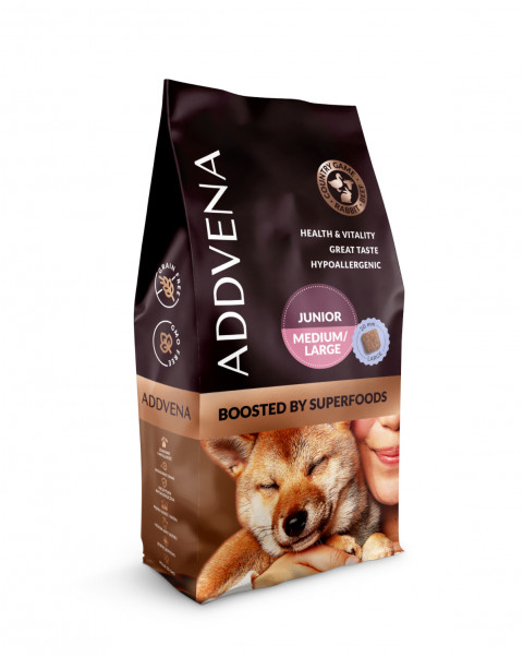 Addvena Boosted By Superfoods wołowina junior średnie i duże rasy 10 kg