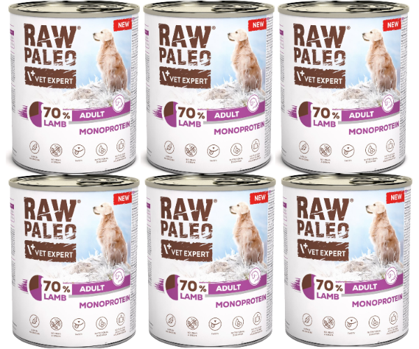 VetExpert Raw Paleo jagnięcina adult 800 g × 6