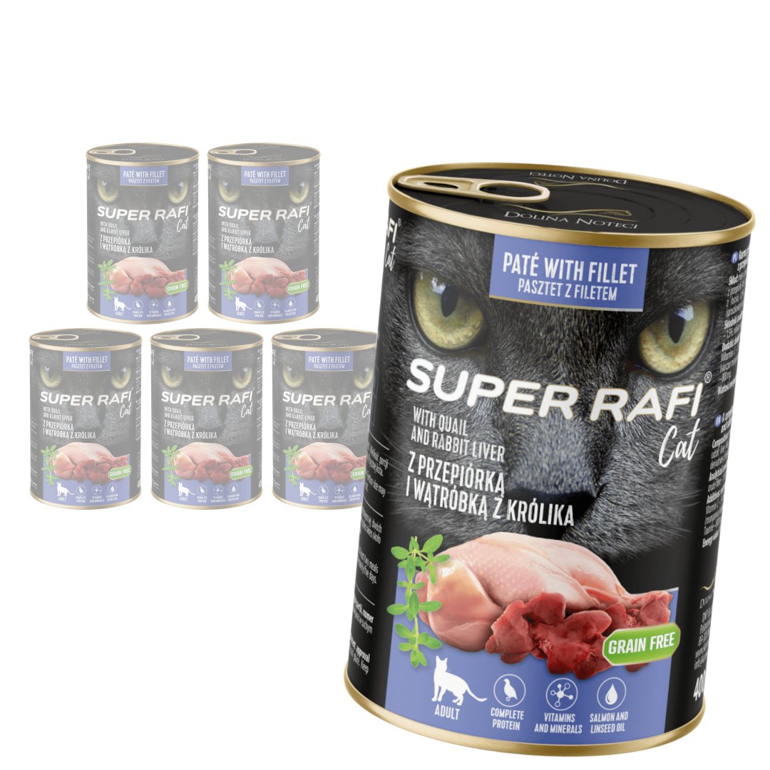 Rafi Super Rafi królik, przepiórka pasztet adult 400 g × 6